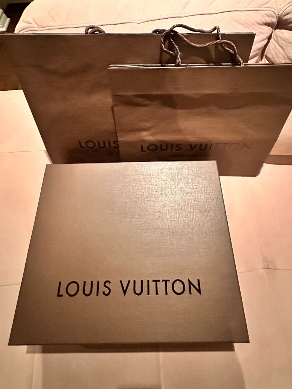 Set of Louis Vuitton Large Purse Bag Box & Two Bags